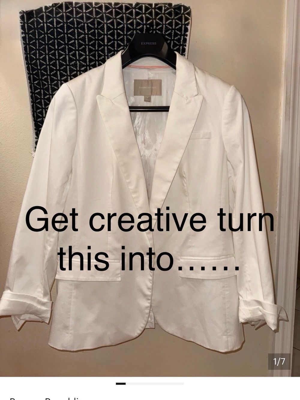 Banana Republic Beige Label White Lined Jacket